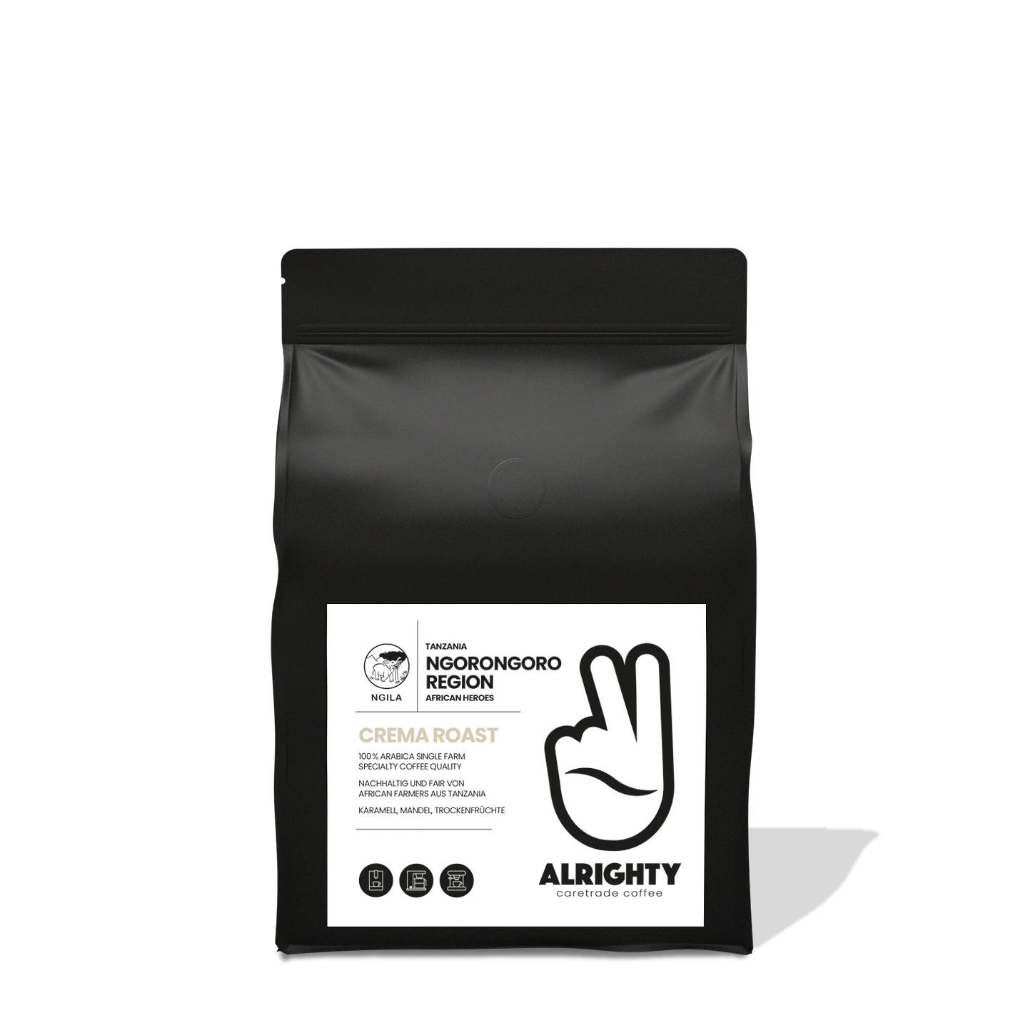 Kaffee Crema Roast von Alrighty Caretrade Coffee