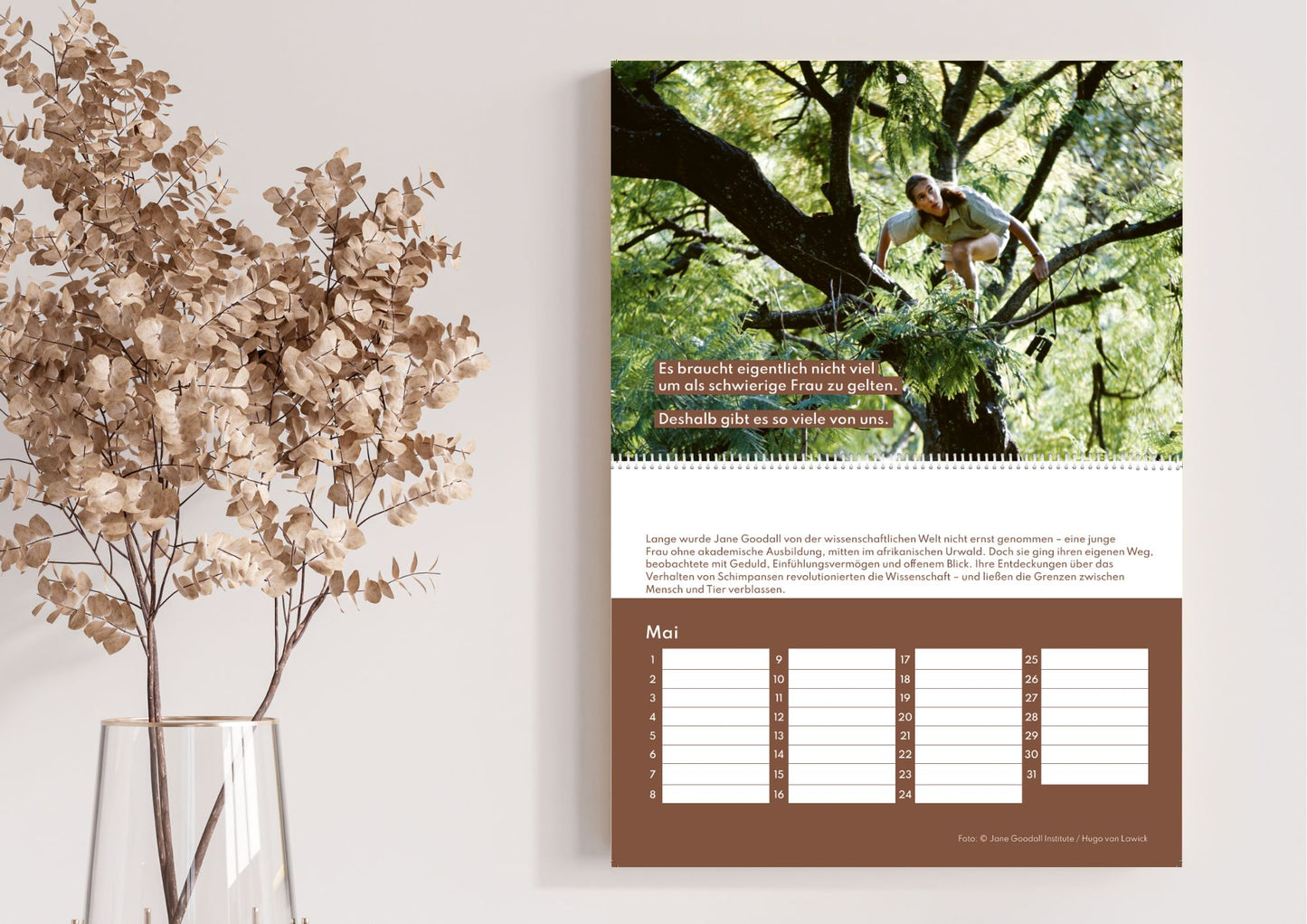 Kalender in Erinnerung an Dr. Jane Goodall