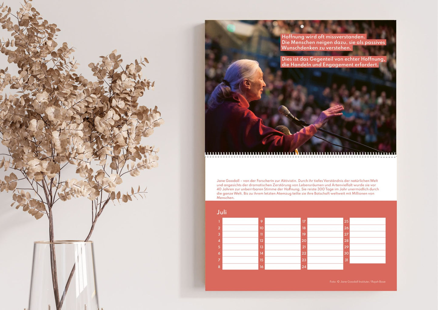 Kalender in Erinnerung an Dr. Jane Goodall